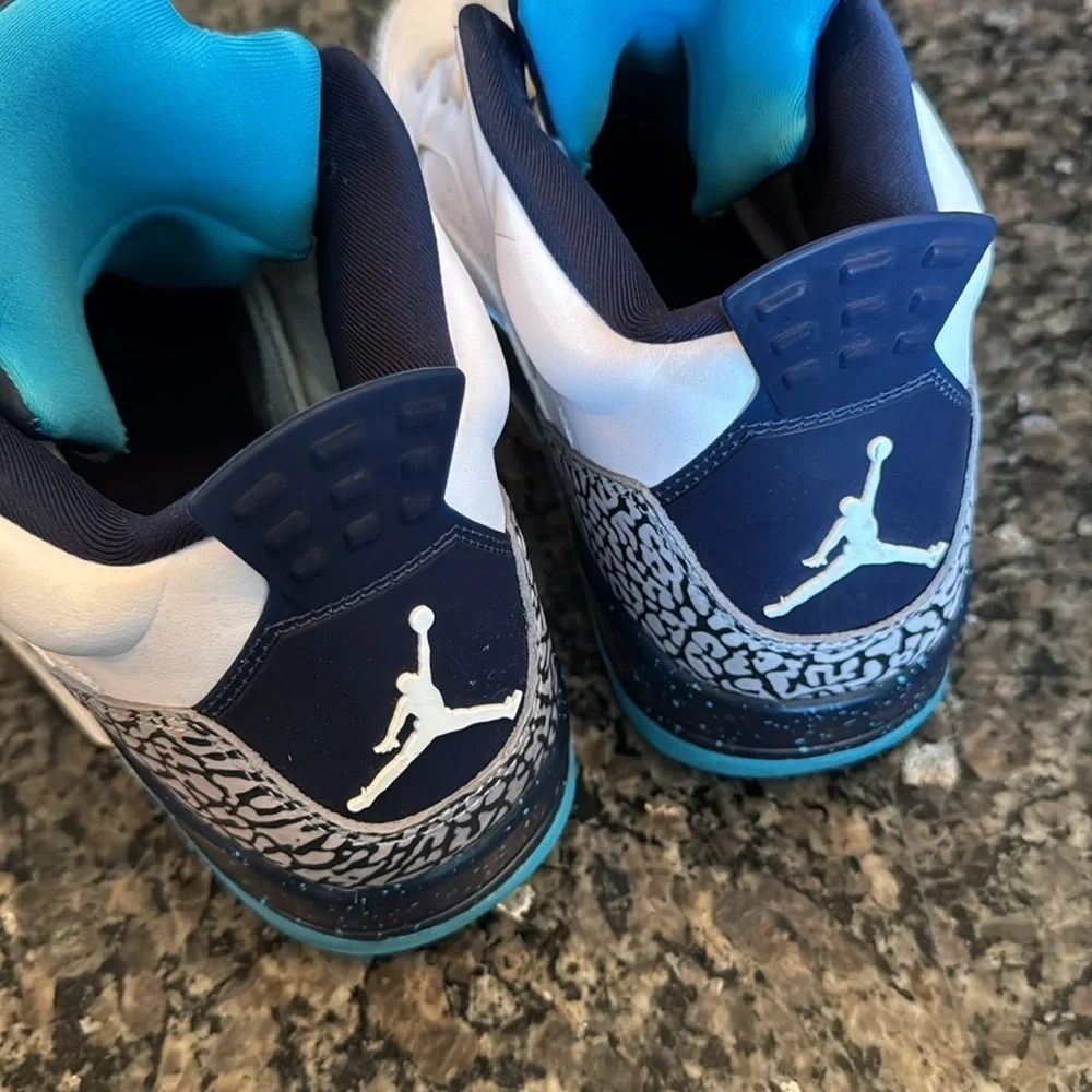 Air Jordan son of low Mars Hornets White and Blue Sneakers EUC 10.5